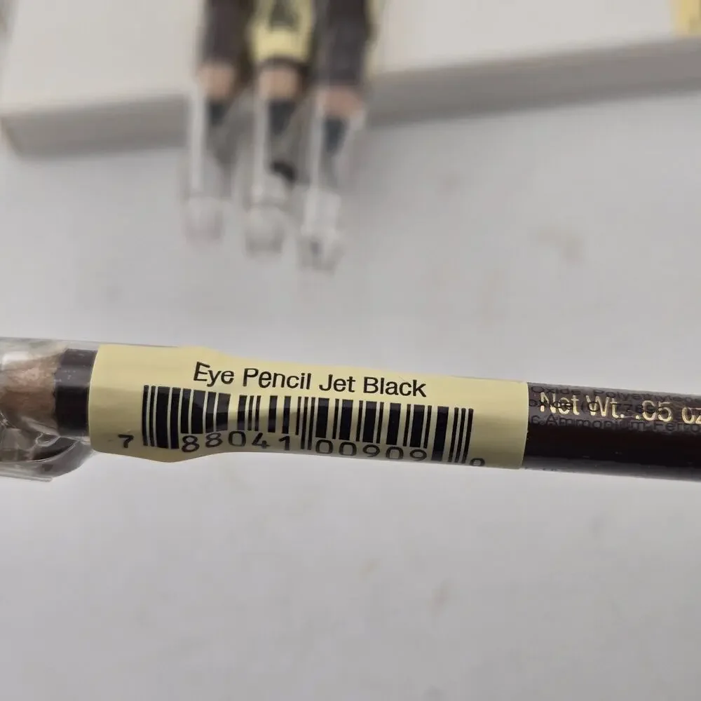 IMAN Perfect Eye Pencil Eyeliner Set Of 4 Jet Black w/ Sharpener Cap .05 Oz New